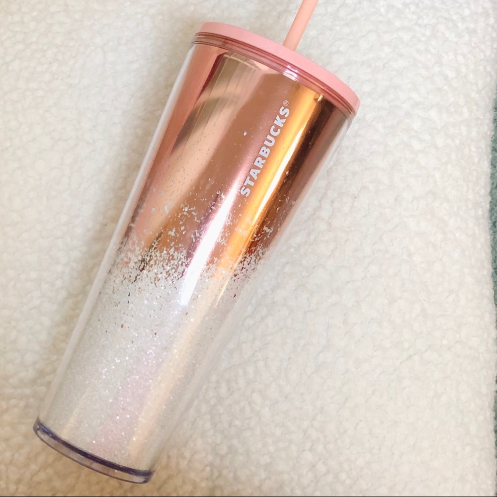 Starbucks Tumbler Holiday Glitter Rose Gold 2019 - Picture 1 of 5